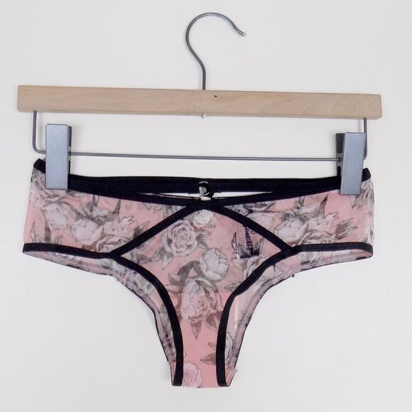 nwt VS luxe cheeky strappy sheer mesh floral - Picture 4 of 5
